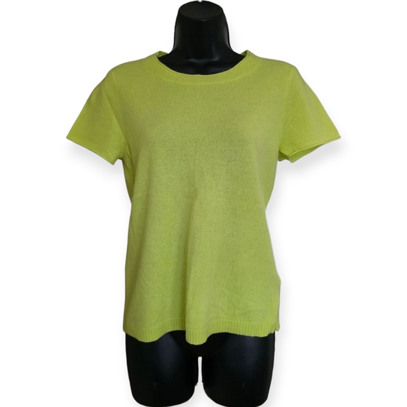 Crew Lime Green Short Sleeve Cashmere Sweater☆